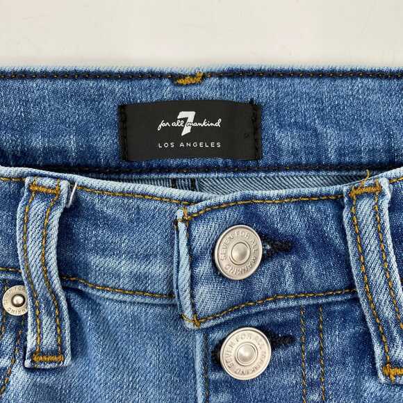 7 For All Mankind Light Wash Distressed Jeans | Women’s Size 25 Regular - Picture 3 of 8